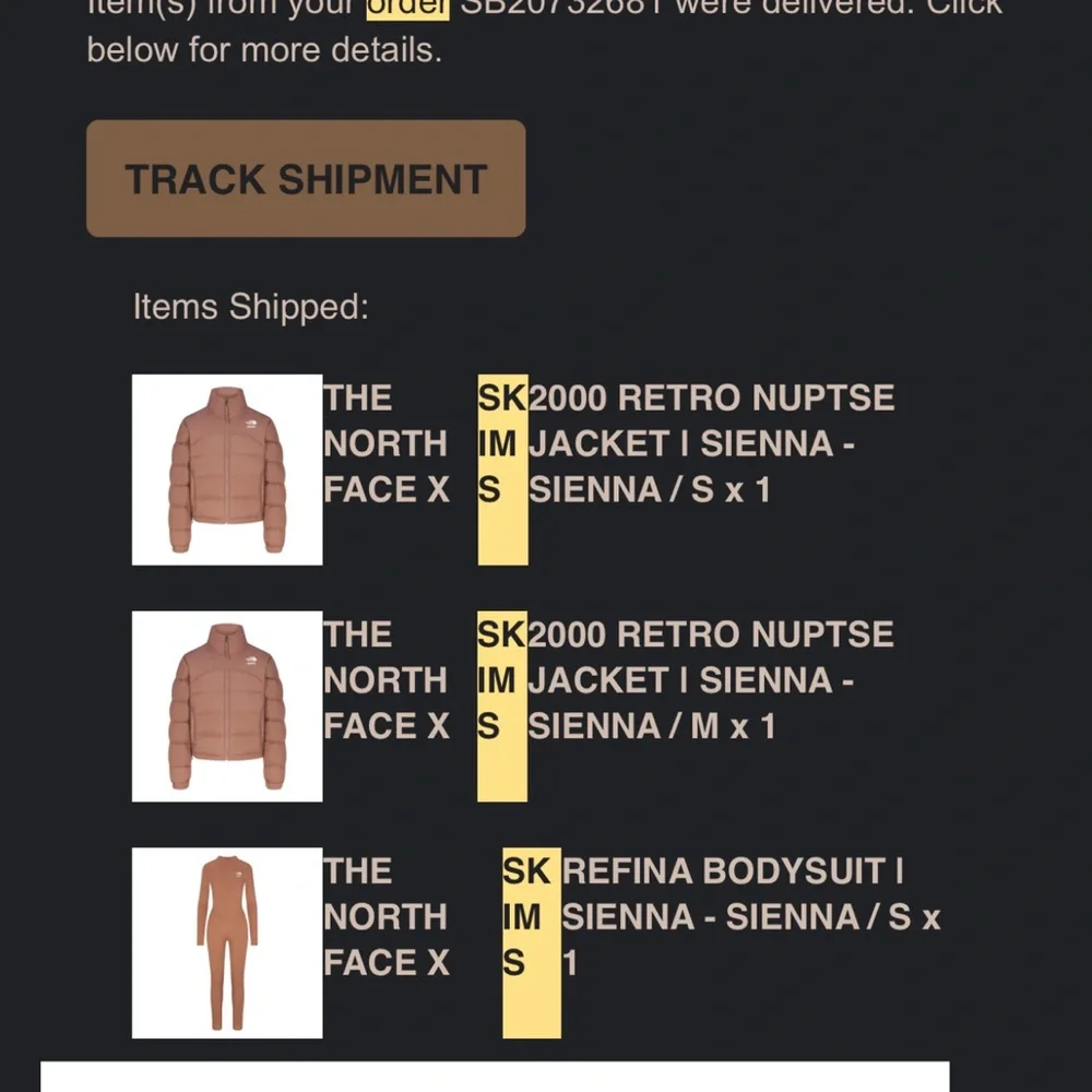 The North Face SKIMS Brown Puffer Jacket M - Picture 6 of 8